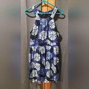 Banana Republic Floral Halter Fit And Flare Silky Dress